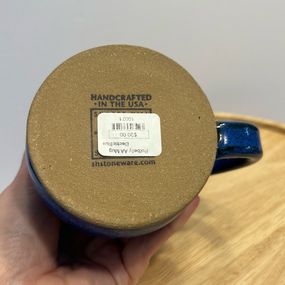 Beautiful Electric Blue Antique Archeology Handcrafted USA Stoneware Mug NEW - Picture 6 of 7